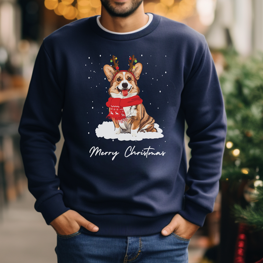 Festive Corgi - Unisex Adults Christmas Sweatshirt