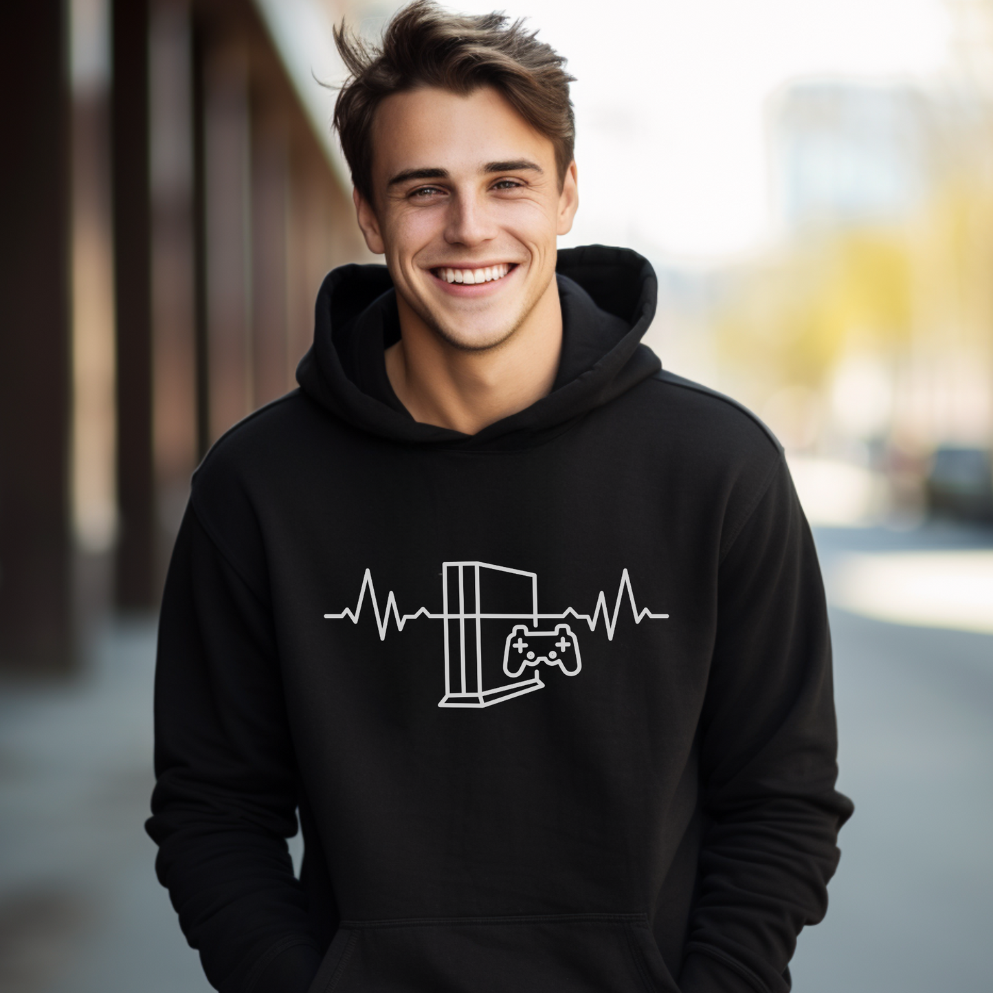 Men's Gaming Heartbeat Pullover Hoodie | XS - 5XL