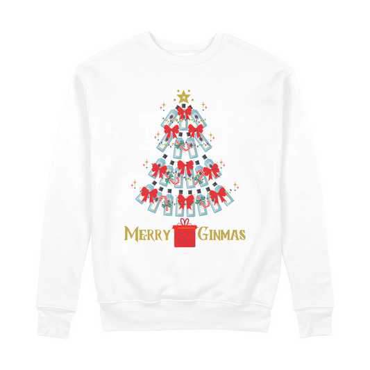 Gin Bottle Christmas Tree Unisex Sweatshirt - Organic Cotton | XS - 3XL