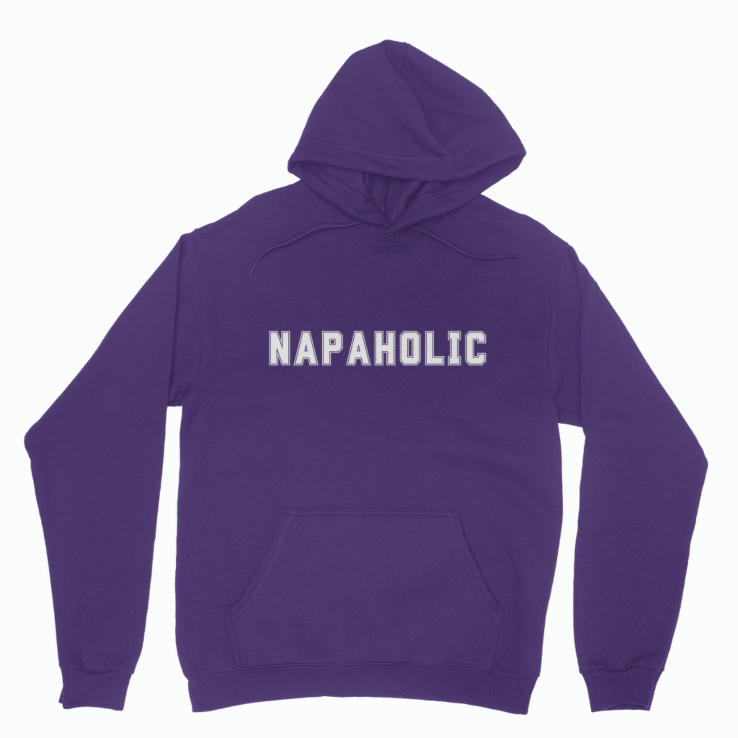 Purple college style Napaholic hoodie with varsity lettering design