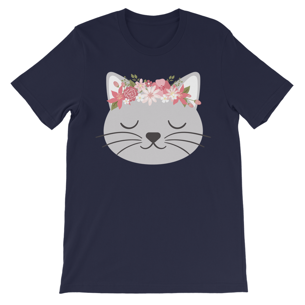 Girls Floral Cat Cotton T-shirt | 3 - 13 years