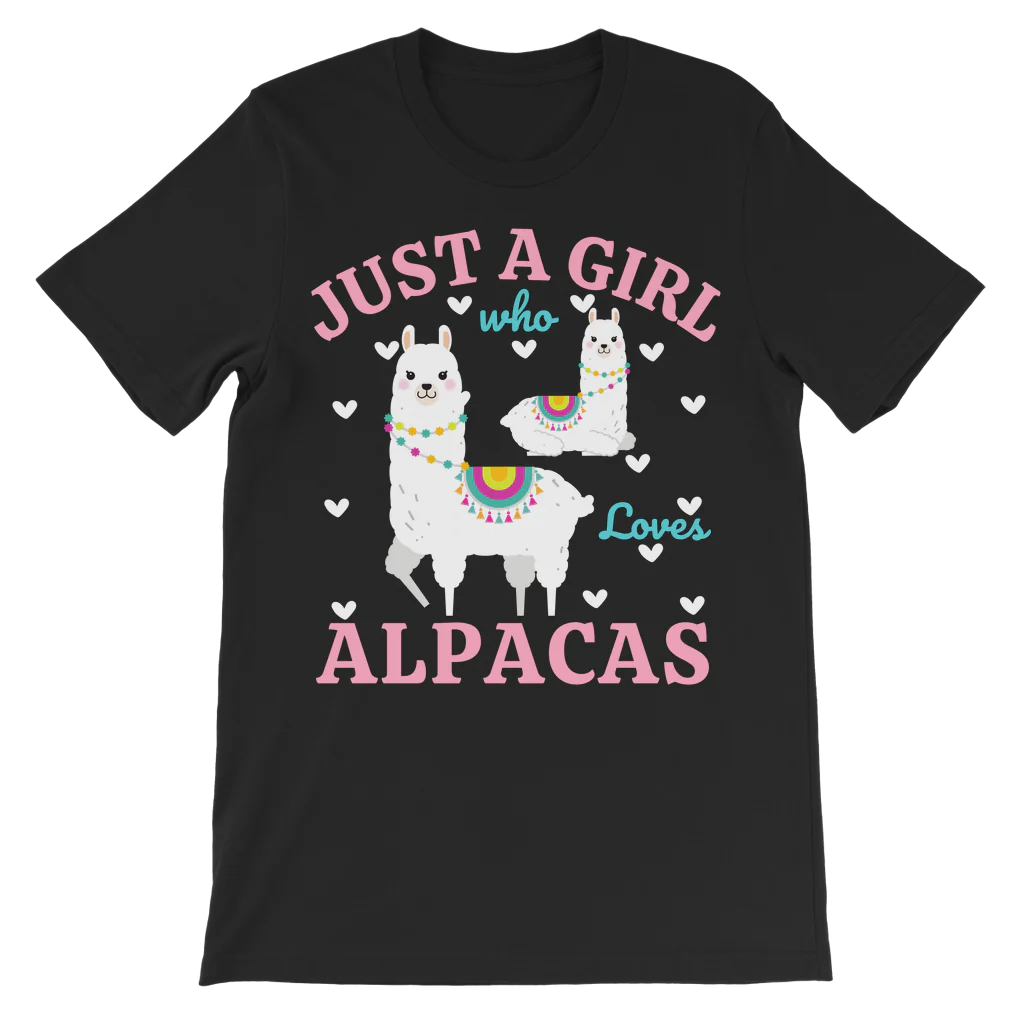 Just a Girl Who Loves Alpacas - Girls Printed T-shirt | 3 - 13 years