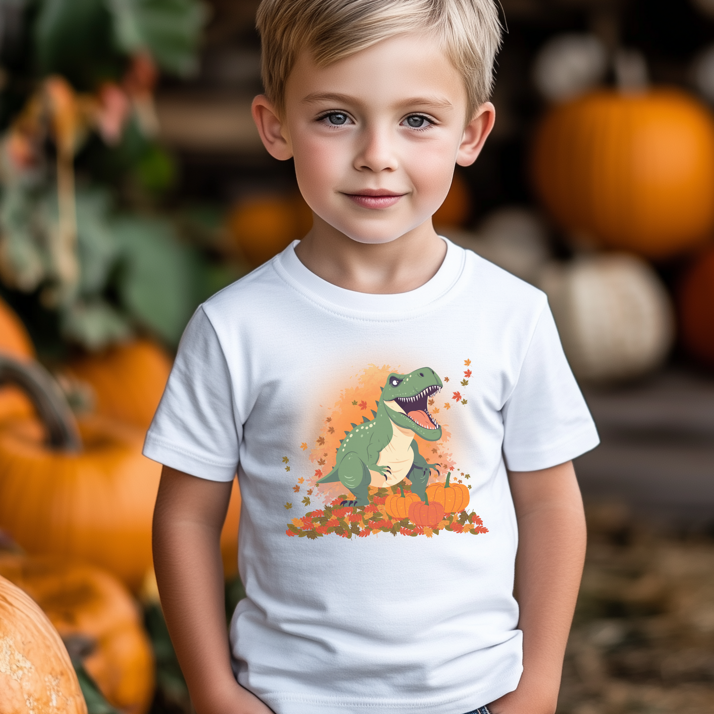 Autumn T-rex - Kids Halloween Dinosaur T-shirt