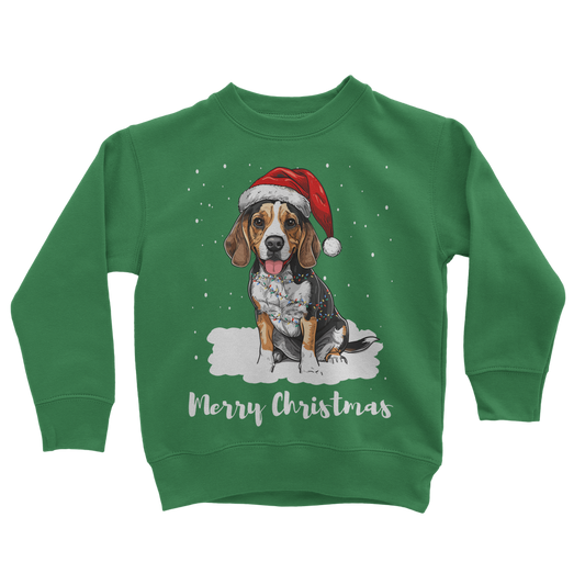 Unisex Kids Festive Beagle Christmas Sweatshirt