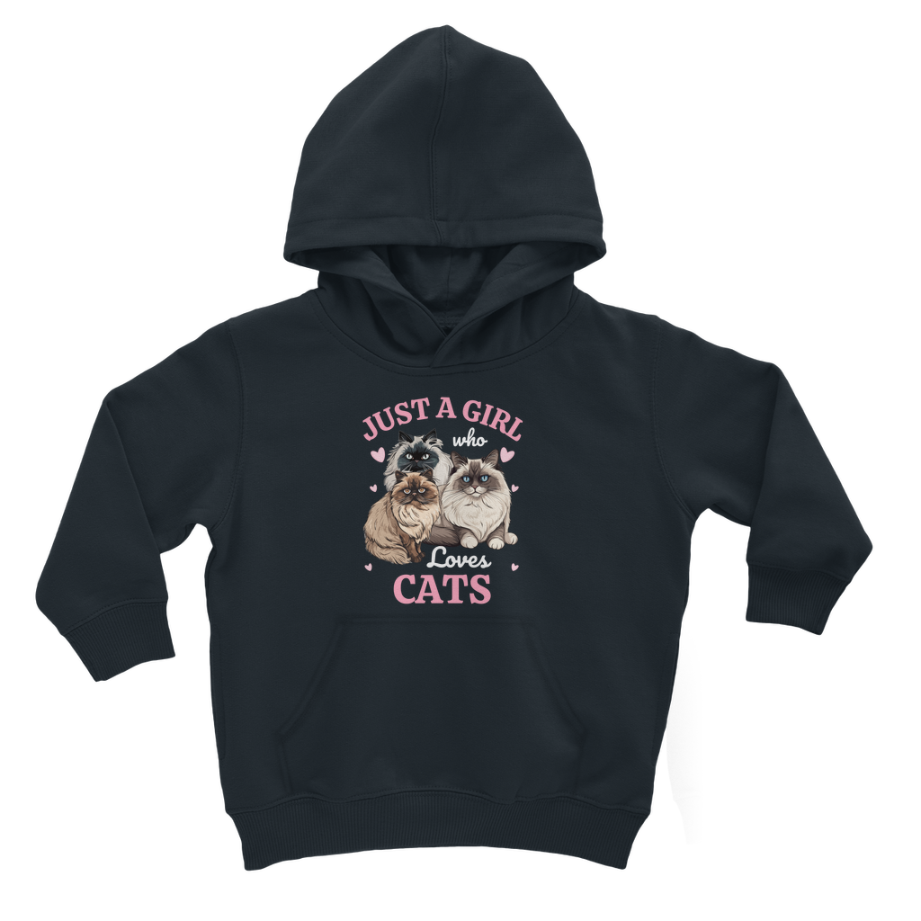 Just a Girl who loves Cats - Girls Cat Hoodie | 3 - 13 years