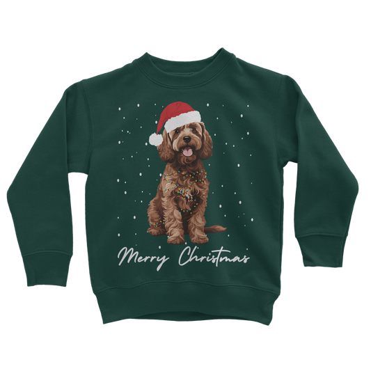 Christmas Brown Cockapoo Sweatshirt | Unisex Kids 3 - 13 years