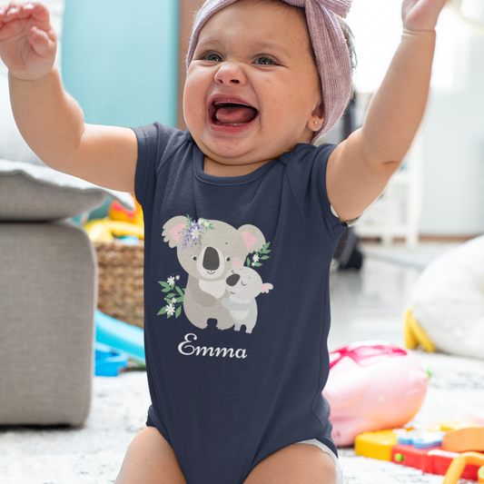 Personalised Koala Baby Navy Onesie Bodysuit | 0 - 24 months