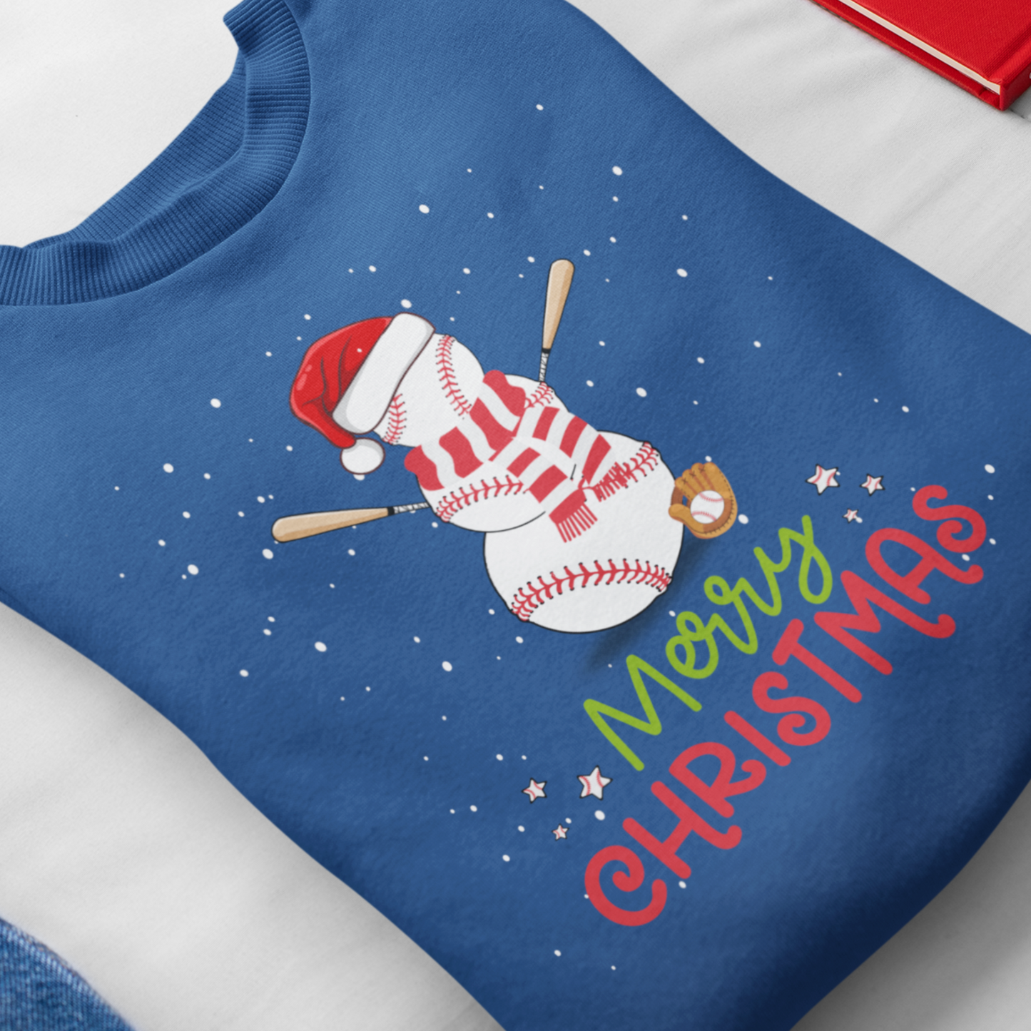 Kids "Baseball Snowman" Christmas Sweatshirt | 3 - 13 years