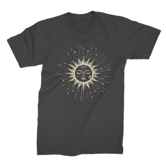 Women's Celestial Sun Line Art T-Shirt (S-4XL)
