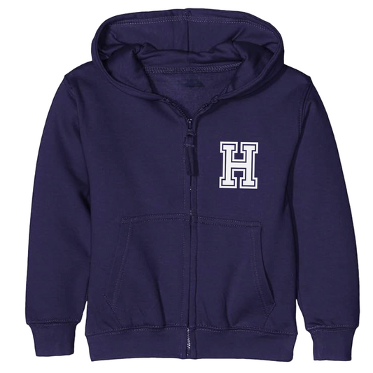 Big Letter A-Z Boys Custom College Initial Personalised Zip Hoodie | 3 - 13 years