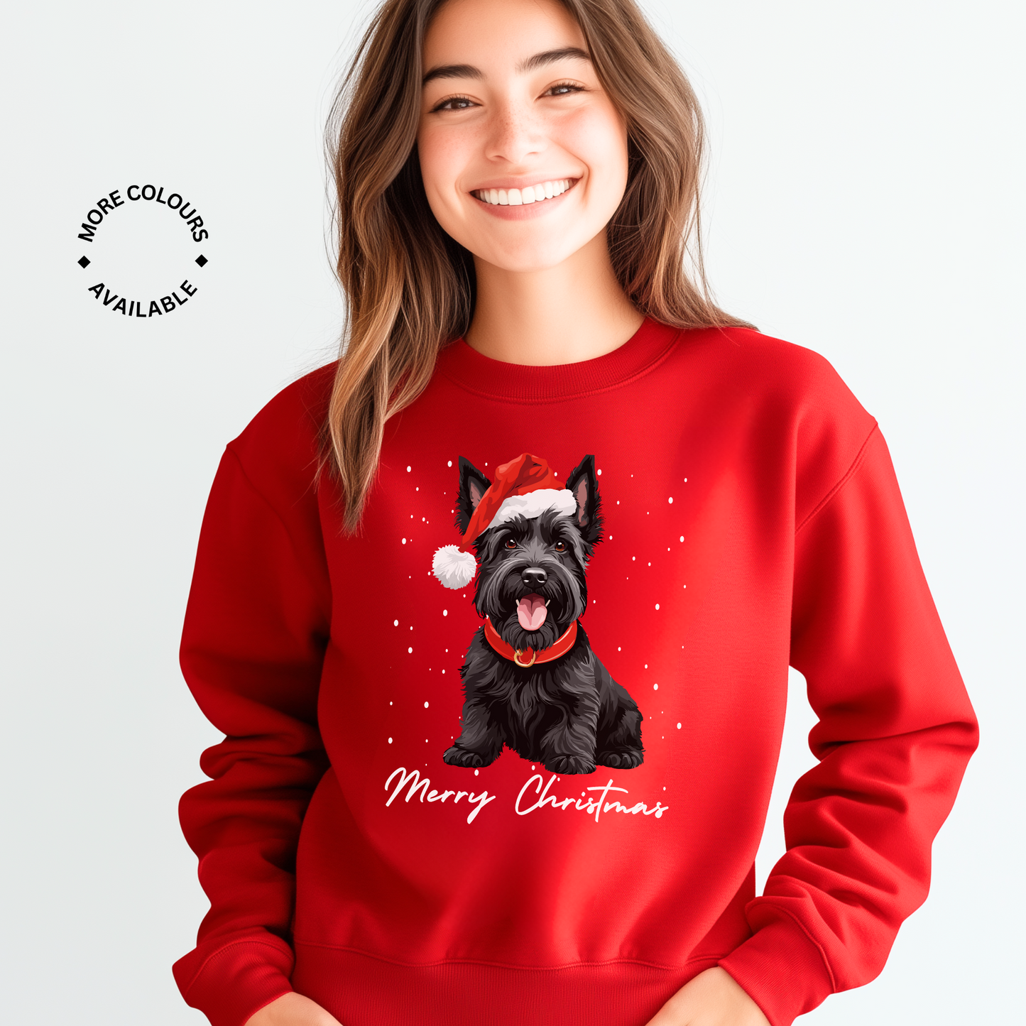 Black Scottie Dog - Unisex Adults Christmas Sweatshirt