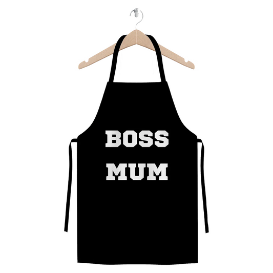 A black boss mum apron