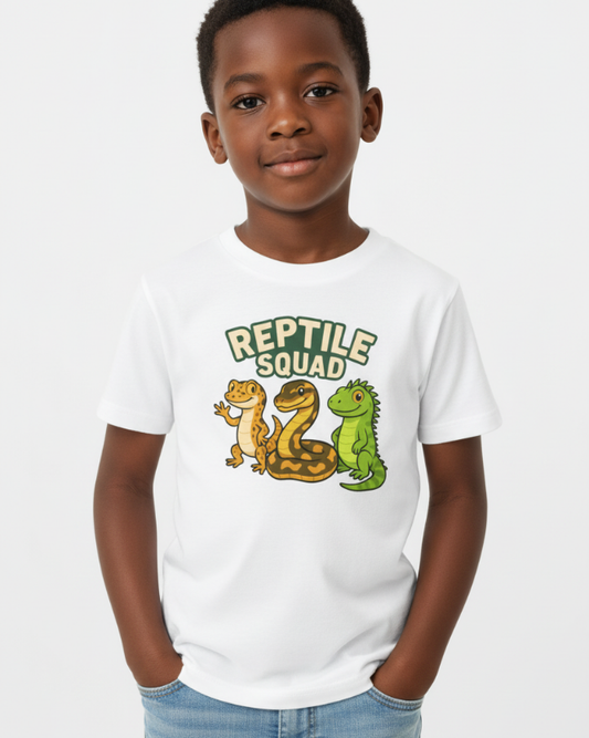 Kids “Reptile Squad” T-Shirt - Gecko, Snake & Lizard Top (3-13 Yrs)