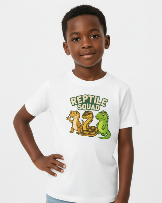 Kids “Reptile Squad” T-Shirt - Gecko, Snake & Lizard Top (3-13 Yrs)