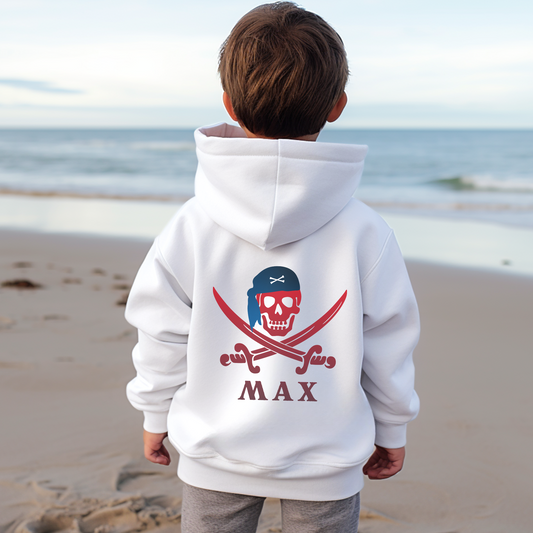 Boys Personalised Pirate Zip Hoodie | 3 - 13 years