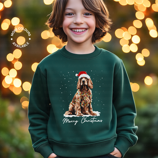 Festive Cocker Spaniel - Kids Christmas Sweatshirt | Unisex Sizes