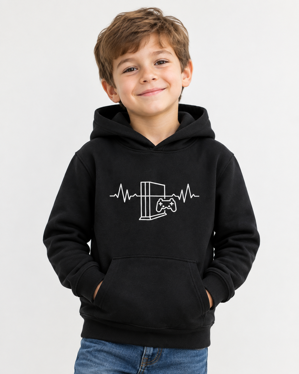 Kids Gaming Heartbeat Hoodie - Ages 5-13