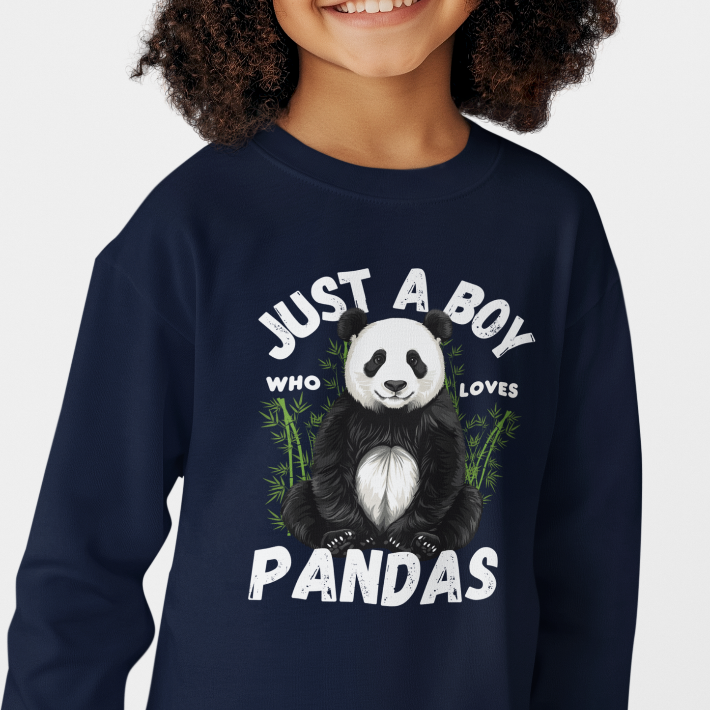 "Just a Boy Who Loves Pandas" - Boys Panda Sweatshirt (Ages 3-13)