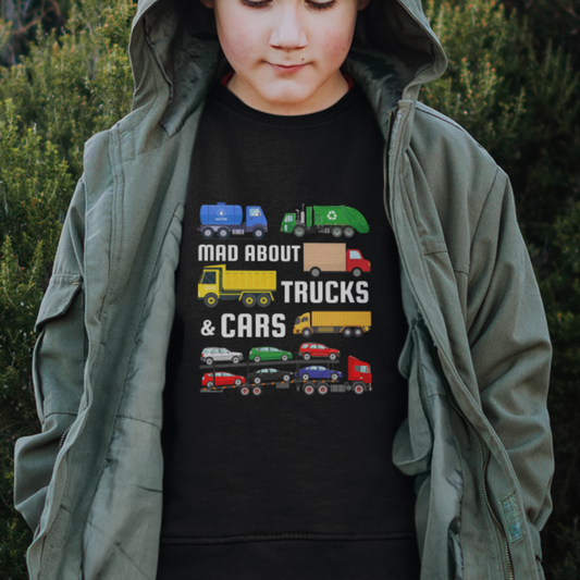 Boys Mad About Cars and Trucks Sweatshirt