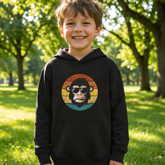 Kids Retro Cool Chimp Hoodie (3-13 Yrs)