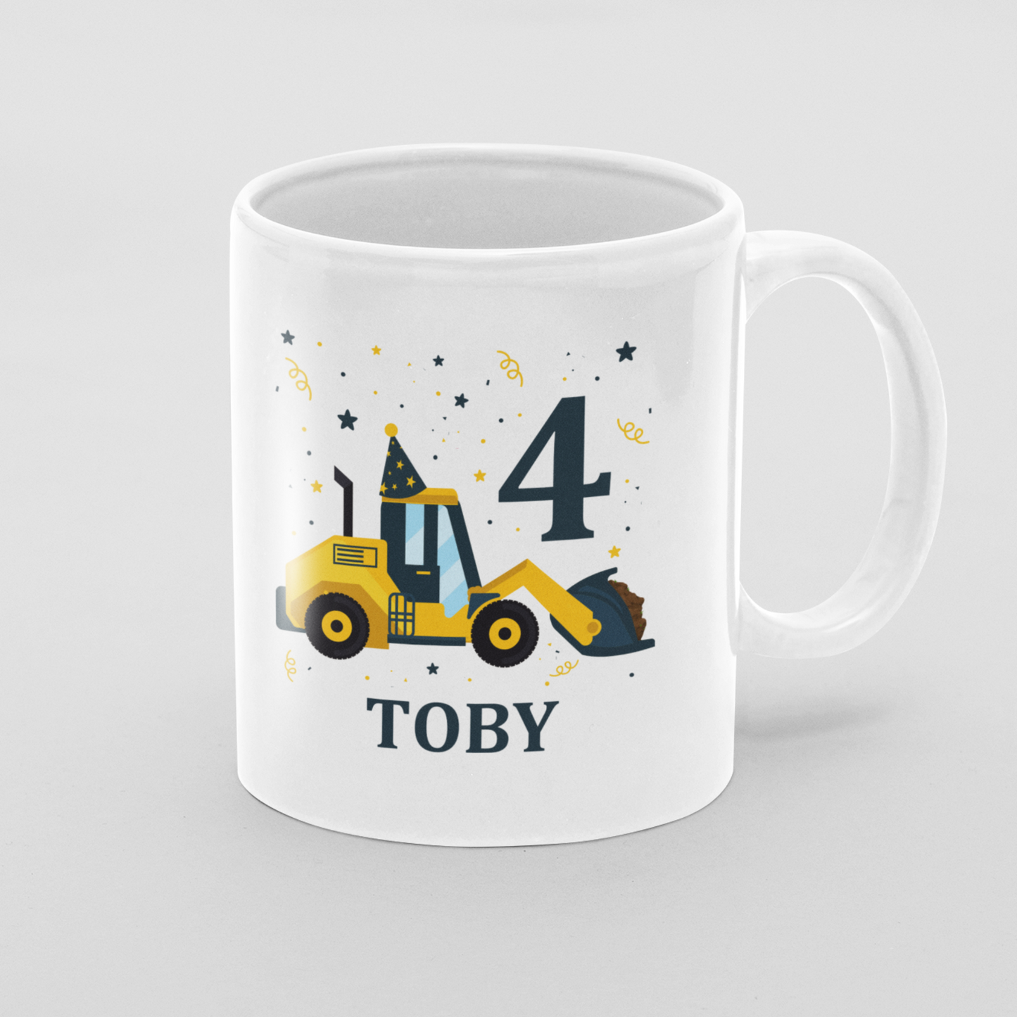 Kids Birthday Themed Digger Mug