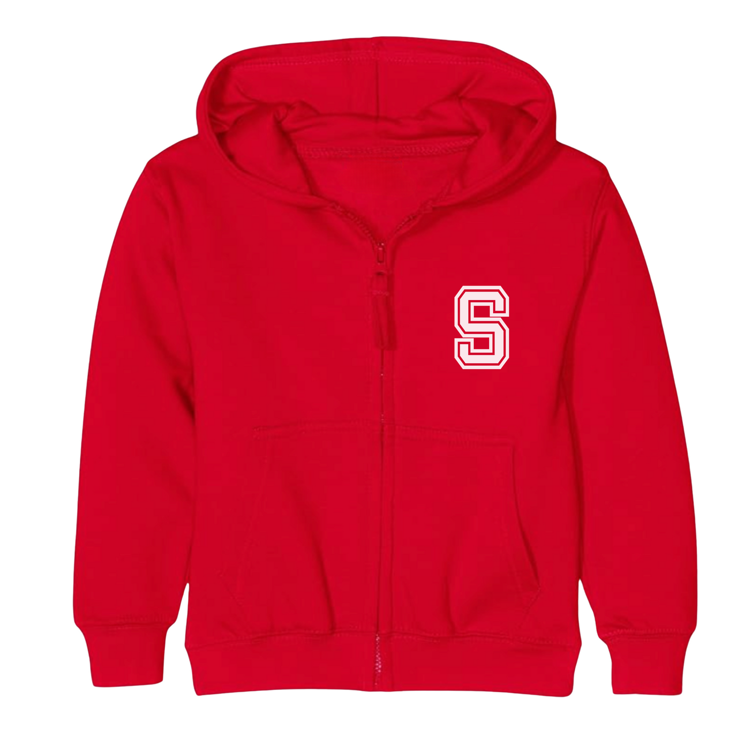 Boys Personalised College Initial Zip Hoodie – A-Z Monogram | 3-13 Yrs
