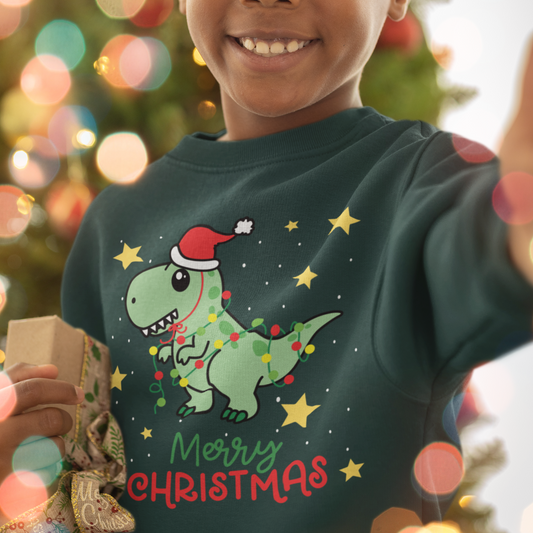 Christmas Dinosaur - Kids Sweatshirt