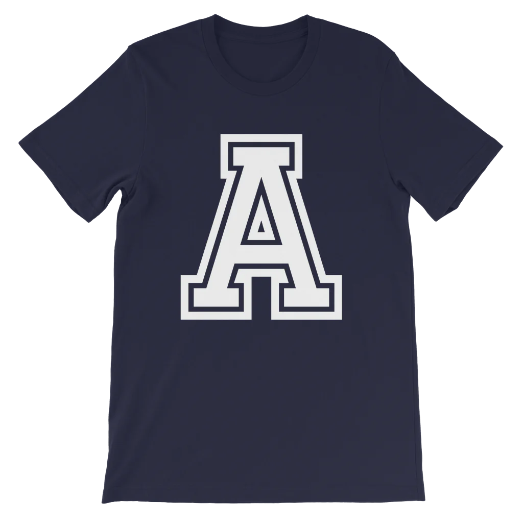 Big Letter Boys Custom College Initial Personalised T-shirt | 3 - 13 years