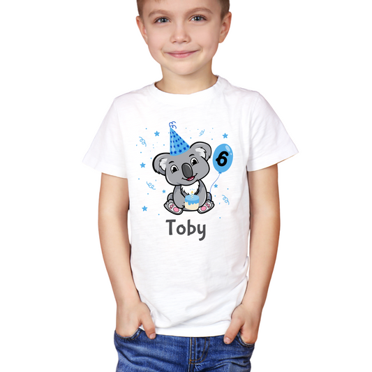 Boys Personalised Birthday Koala T-shirt | 1 - 8 years