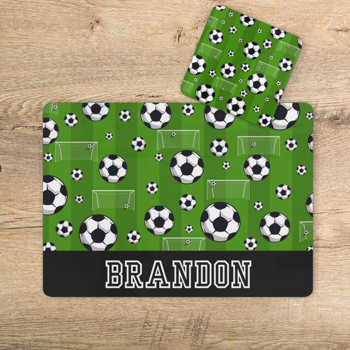 Kids Personalised Football Placemat and Coaster Set