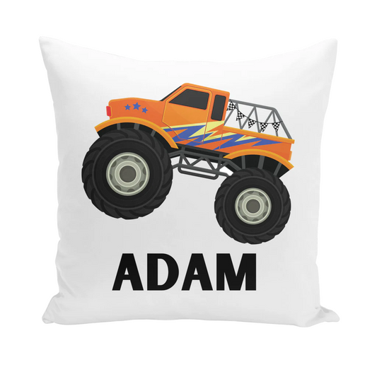 Kids Personalised Monster Truck Cushion Cover 40x40cm