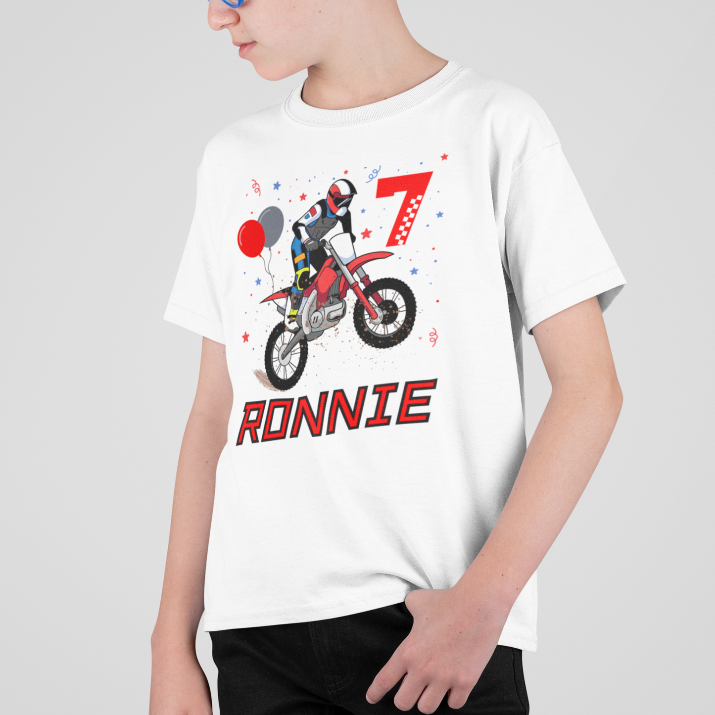 Kids Birthday Dirt Bike/Motocross T-shirt | 3 - 9 years