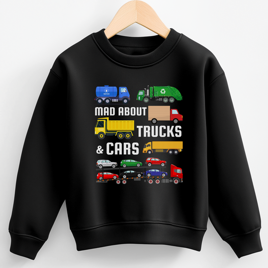Boys Mad About Cars and Trucks Sweatshirt