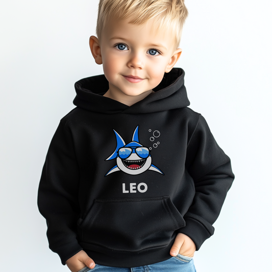 Boys Personalised 'Cool Shark' Hoodie | 3 - 13 years