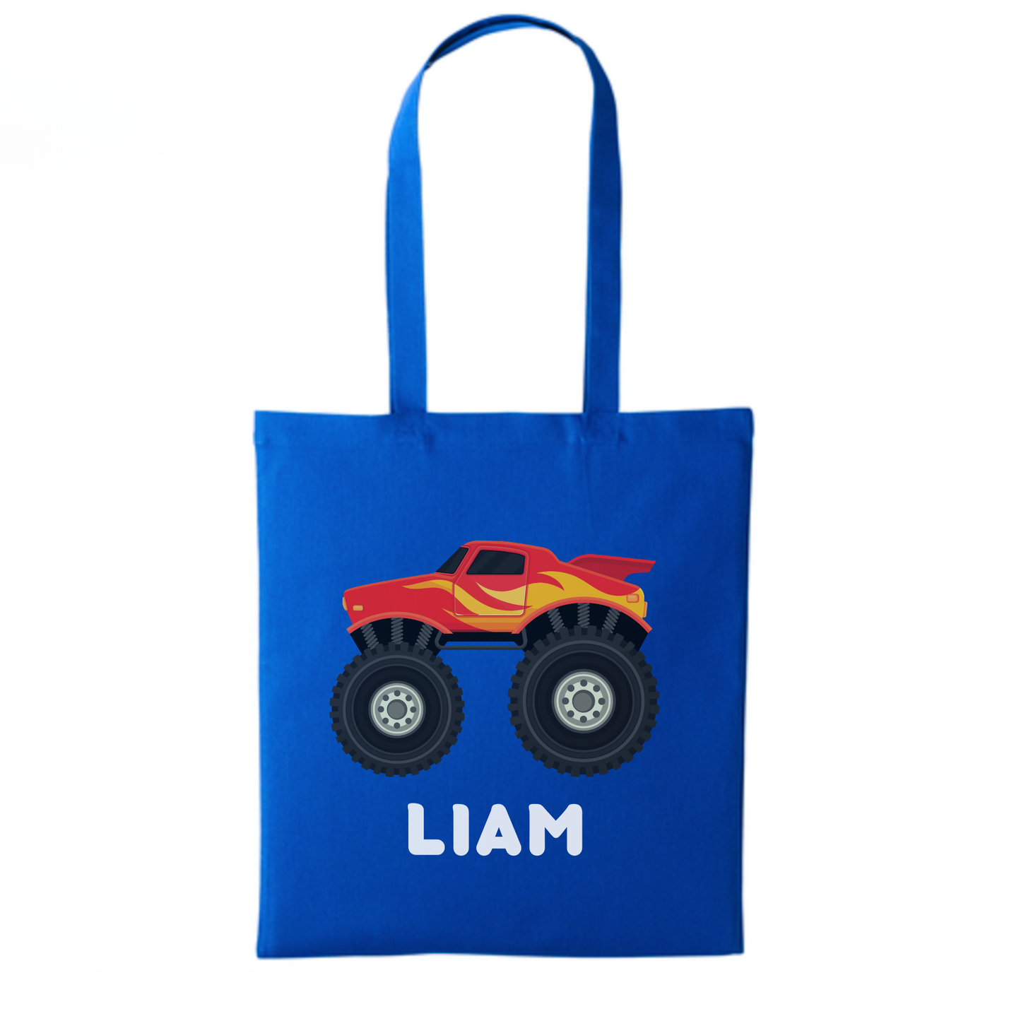 Boys Personalised Monster Truck Tote Bag