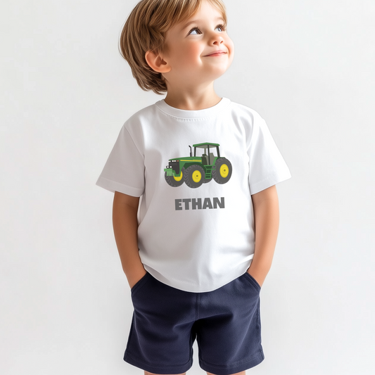 Boys Personalised Tractor T-shirt | 3 - 11 years