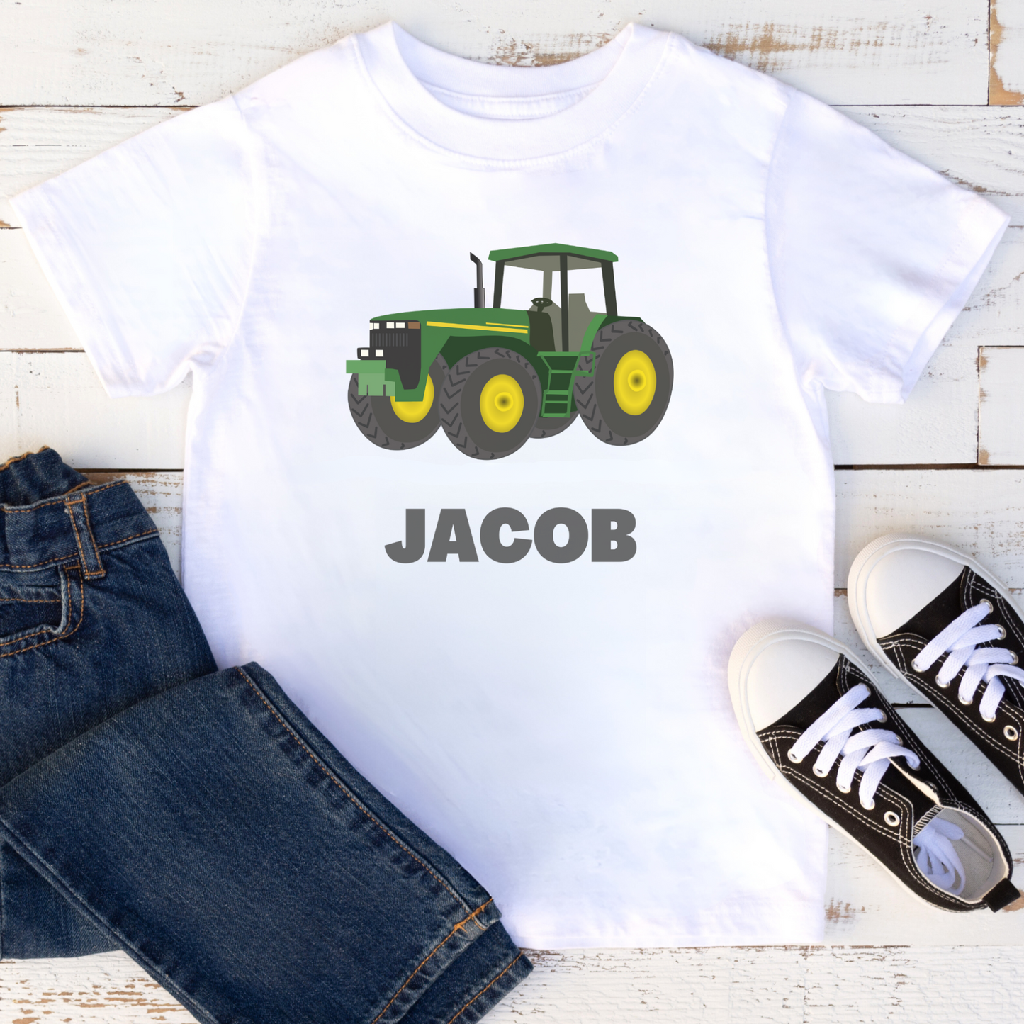 Boys Personalised Tractor T-shirt | 3 - 11 years