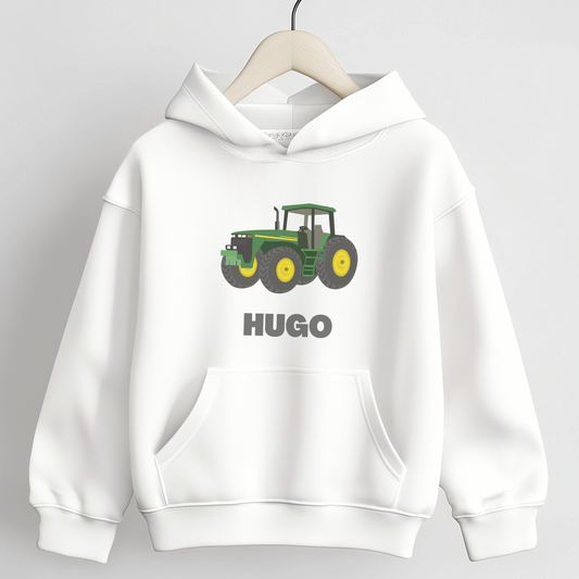 Kids Personalised Tractor Hoodie | 3 - 13 years