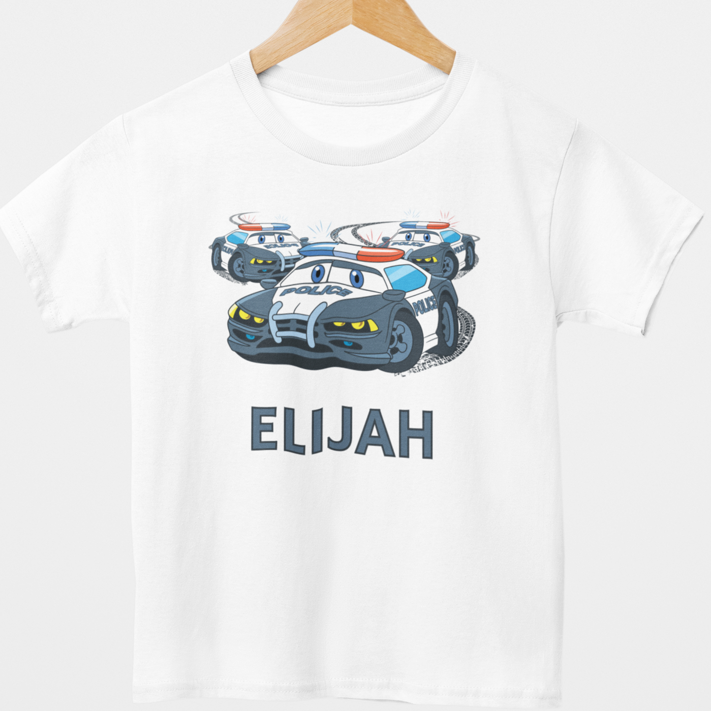 Boys Personalised Police Car Chase T-shirt | 3 - 8 years