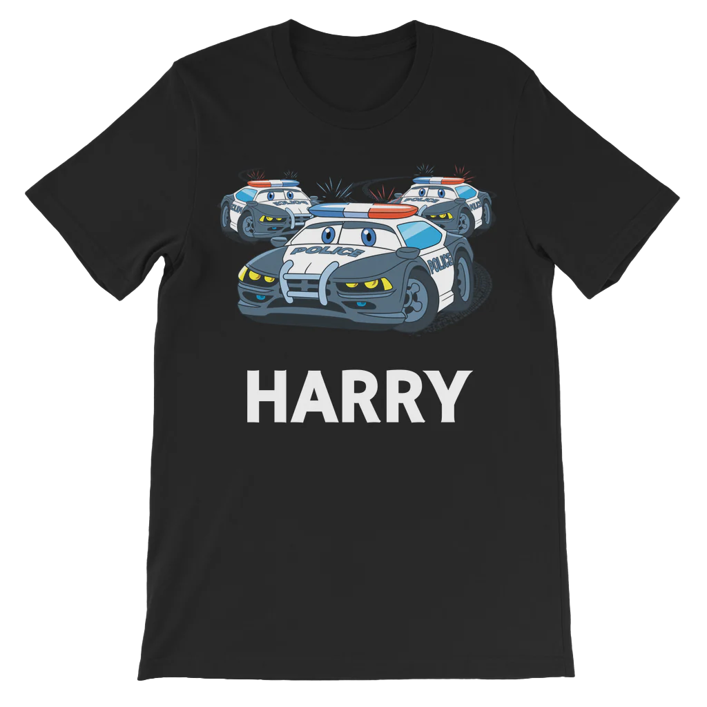 Boys Personalised Police Car Chase T-shirt | 3 - 8 years