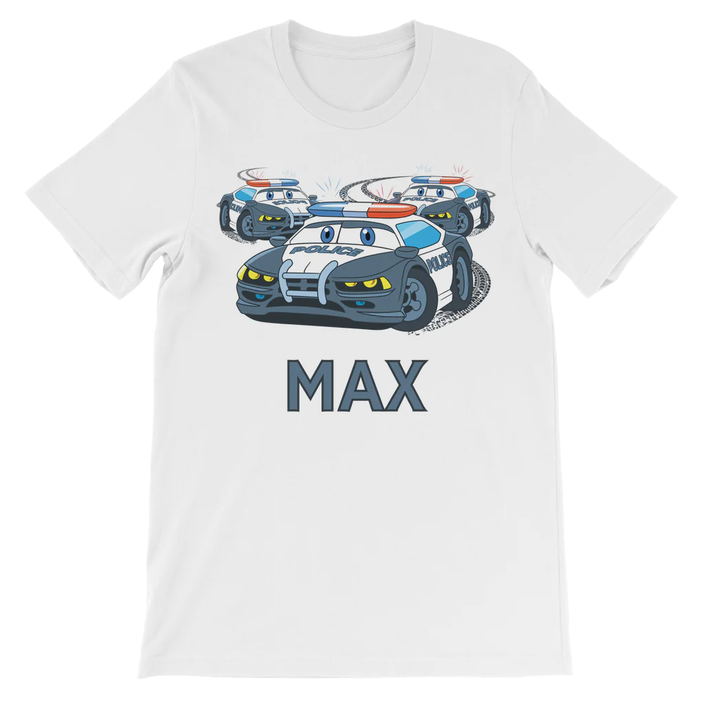 Boys Personalised Police Car Chase T-shirt | 3 - 8 years