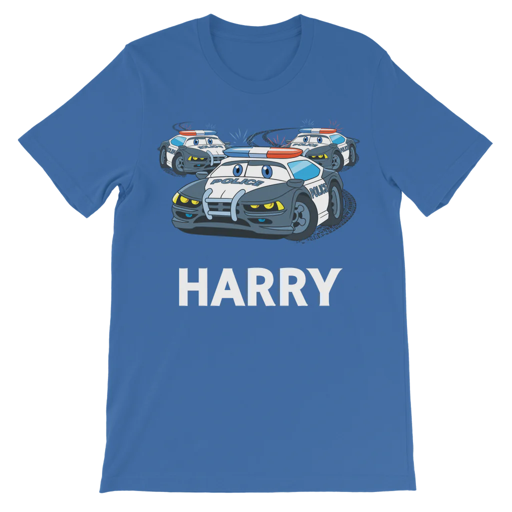 Boys Personalised Police Car Chase T-shirt | 3 - 8 years