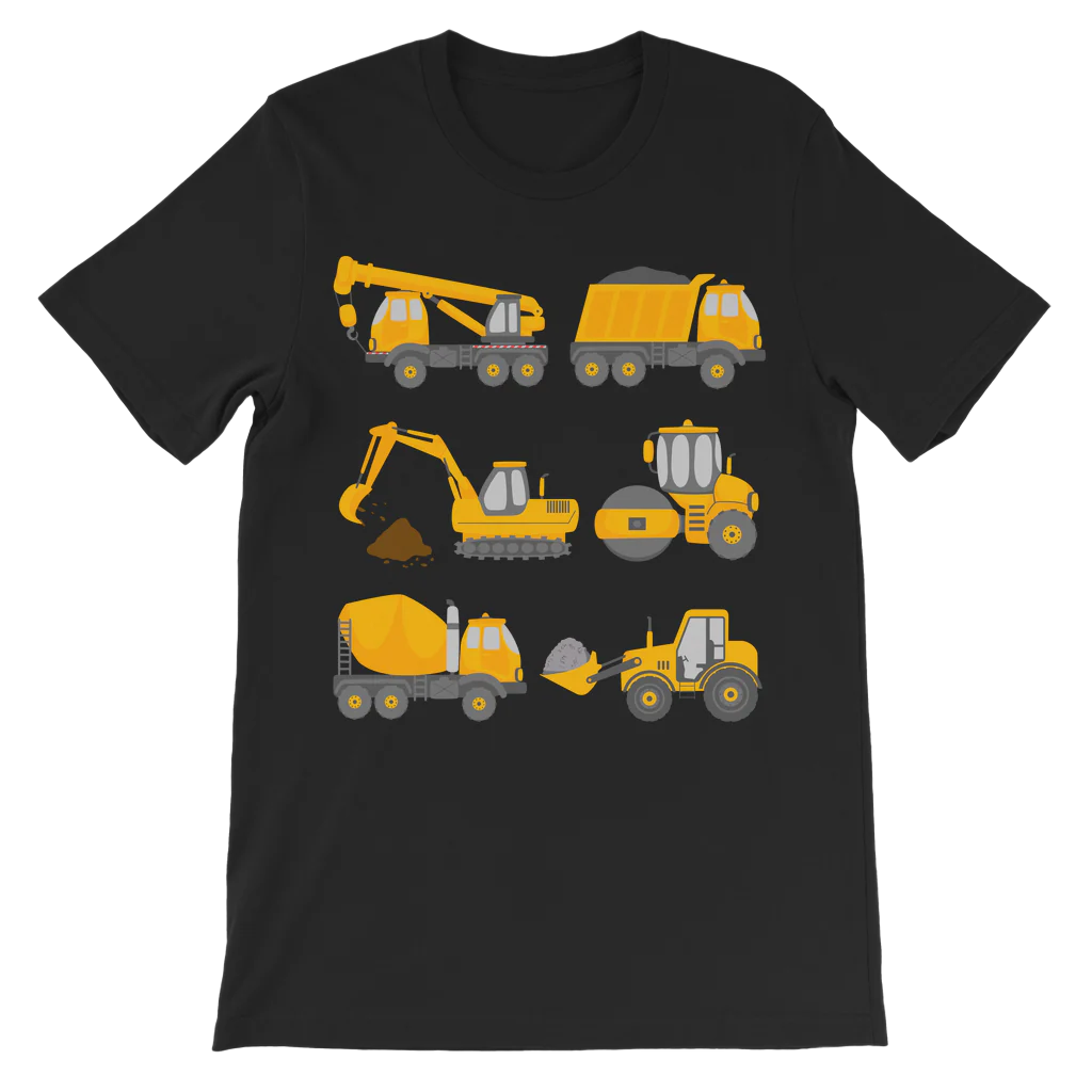 Kids Diggers & Construction Vehicles T-Shirt | 3 - 11 years