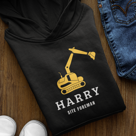 Boys Personalised Digger Hoodie