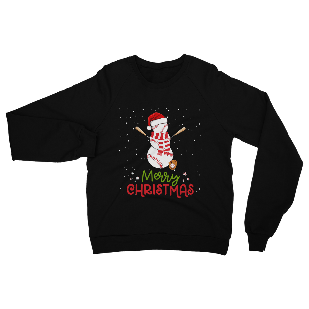 Unisex Adults "Baseball Snowman" Christmas Sweatshirt | small - 5XL