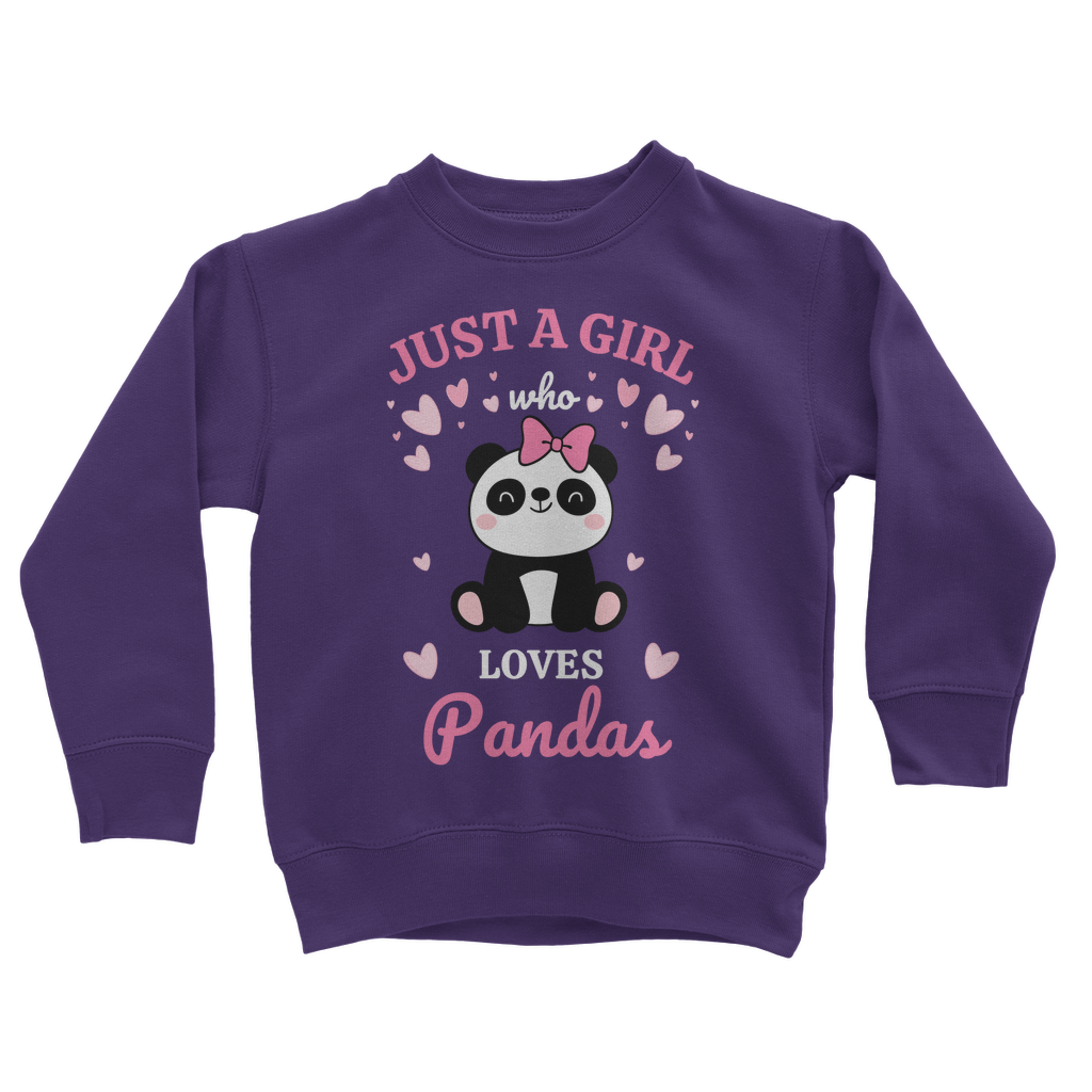 Girls Purple Panda Sweatshirt Jumper