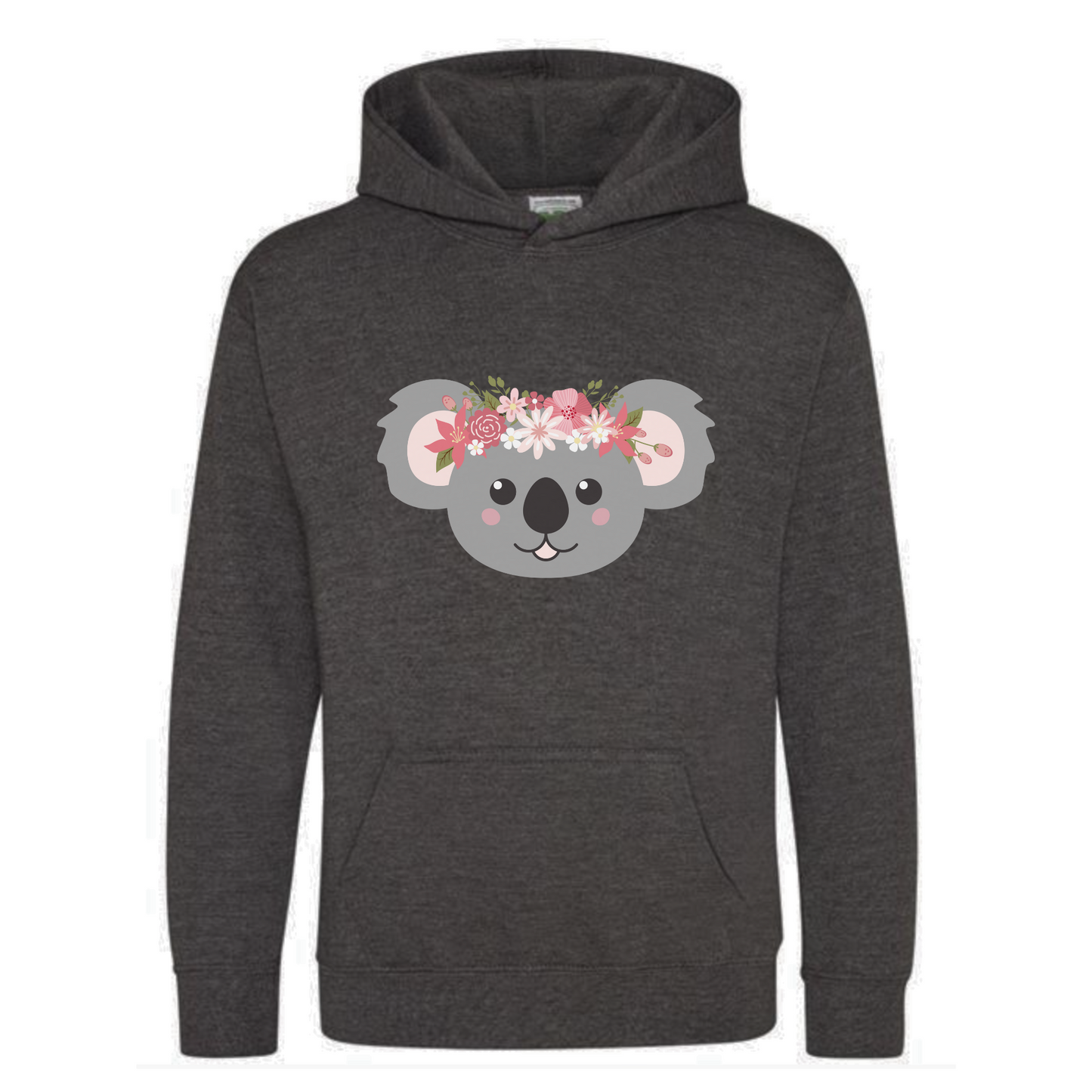 Girls Personalised Floral Koala Hoodie | 3 - 13 years