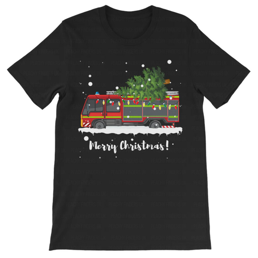 Kids Festive Fire Engine T-shirt (3-13 Yrs)
