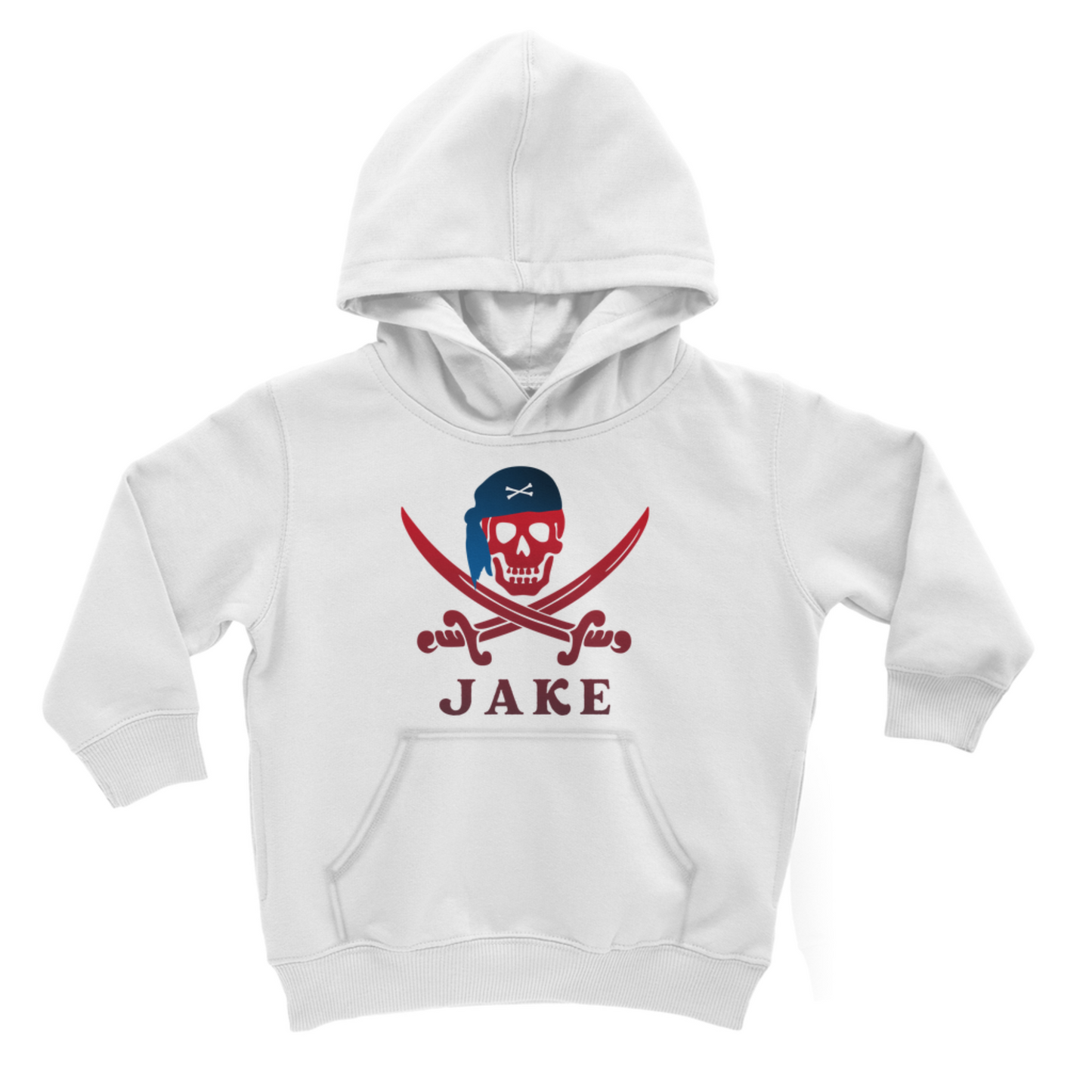 Boys Personalised Pirate Skull & Bones Hoodie | 3 - 13 years