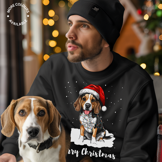 Festive Beagle  - Unisex Adults Christmas Sweatshirt